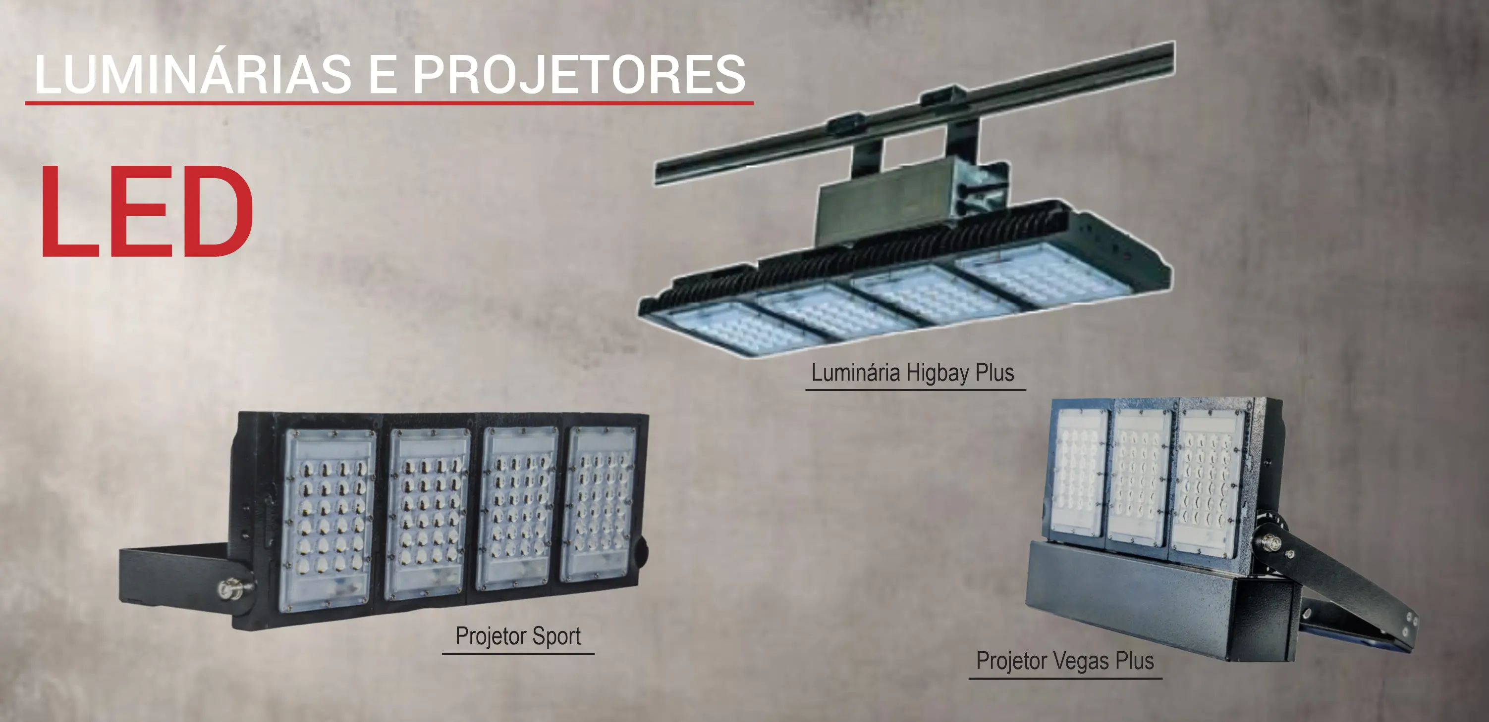 Imagem oferta iluminarias e projetores.